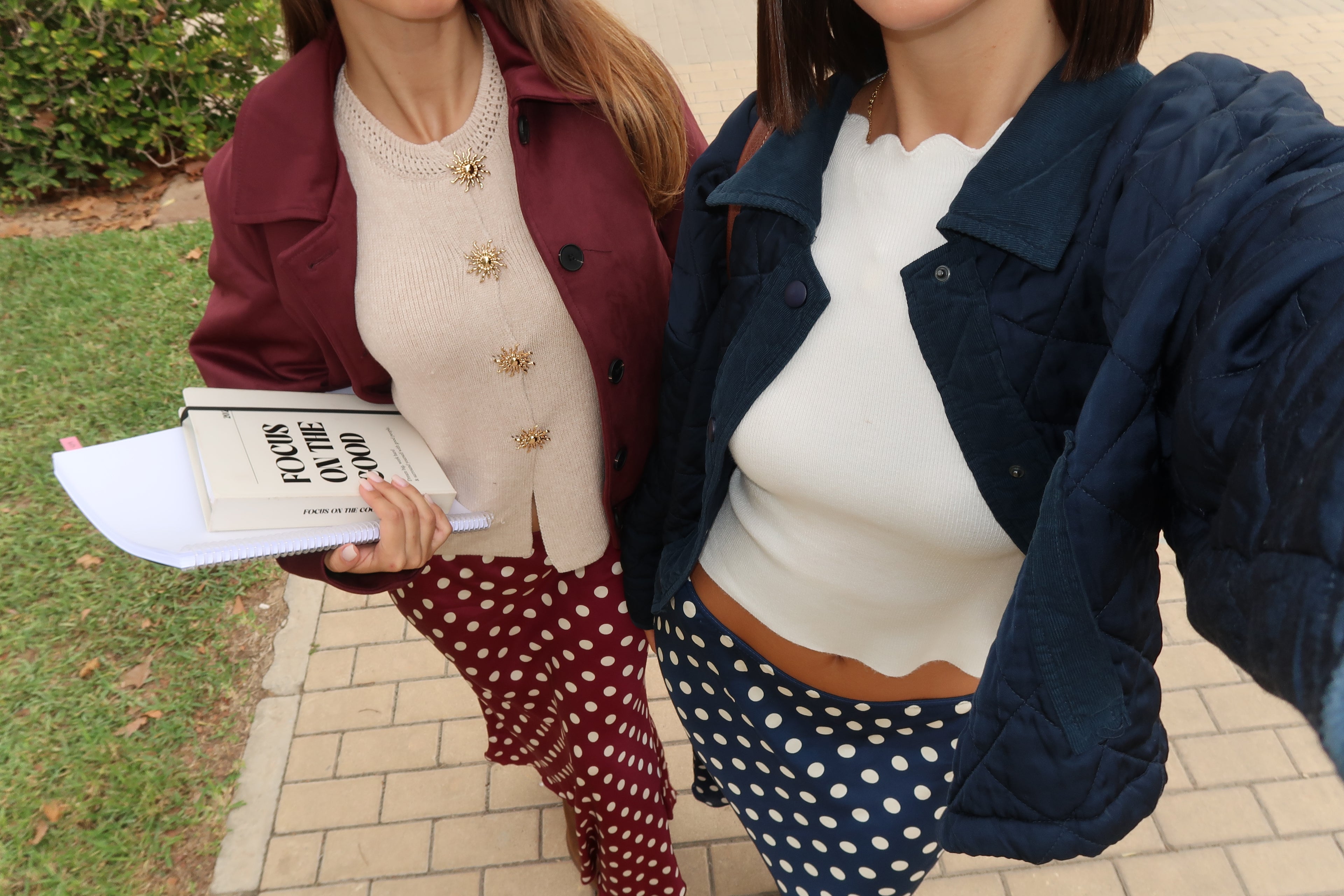 Falda lunares granate