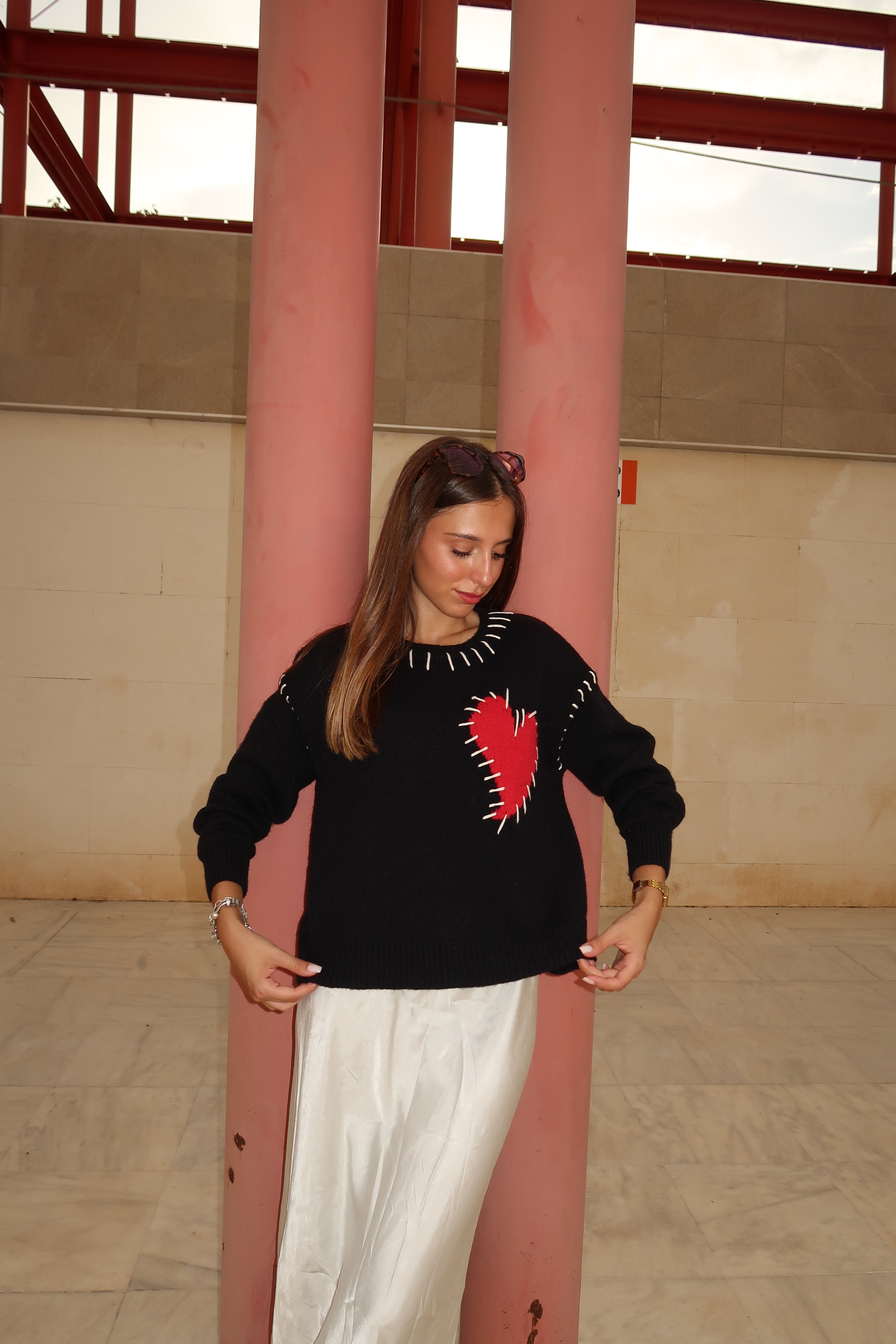 Jersey corazón cosido